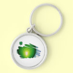 Round Keychain Evergreen Shamrock keychains
