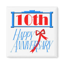 Round Magnet - 10th Wedding Anniversary