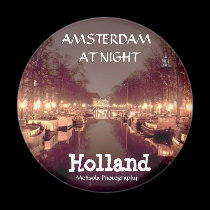 Round Magnet - amsterdam at night 