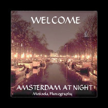Round Magnet -AMSTERDAM AT NIGHT 