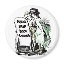 Round Magnet - Breast Cancer Research by breastcancertshirts Round Magnet - Breast Cancer Research