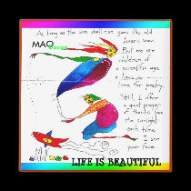 Round Magnet -LIFE IS BEAUTIFUL