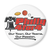 Round Magnet - Philly 4 for 4 by philly444 Round Magnet - Philly 4 for 4