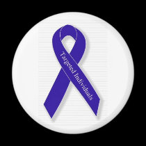 Round Magnet with Indigo Ribbon Logo