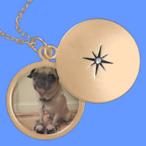 Round Metal Locket  w/  a Polished  Gold Finish necklaces