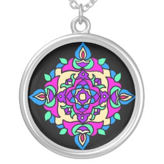 Round Necklace with Rangoli Pattern necklace