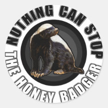 Round Nothing Can STOP the Honey Badger Design Round Stickers