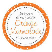 Round Orange Marmalade jam jar food label Round Sticker