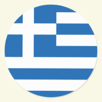 Round Patriotic Greek Sticker