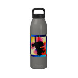 Round Peg in a Square Hole Skateboarder Water Bottles