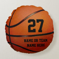 Round PERSONALIZED Basketball Pillows Round Pillow