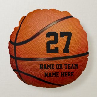 Round PERSONALIZED Basketball Pillows Round Pillow