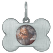 Round Pet ID Tag with God's Face Pet ID Tags