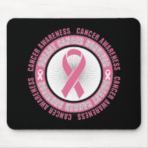 Round Pink Logo Breast Cancer Survivor Mouse Pad