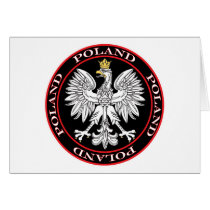 Round Polish Eagle cards