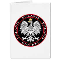Round Polish Eagle cards