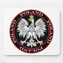 Round Polish Eagle mousepads