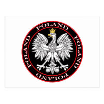 Round Polish Eagle postcards