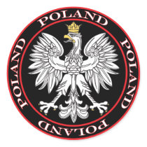 Round Polish Eagle stickers