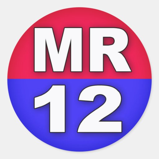 Round Red-Blue MR12 Stickers (Sheet of 20)