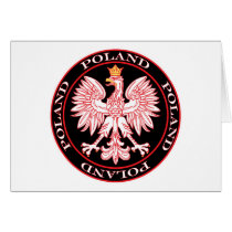 Round Red Polish Eagle cards