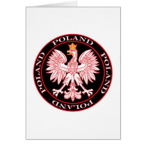 Round Red Polish Eagle cards