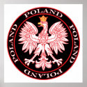 Round Red Polish Eagle posters