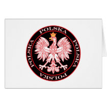 Round Red Polska Eagle cards