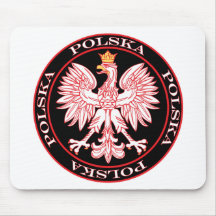 Round Red Polska Eagle Mouse Mat