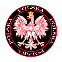 Round Red Polska Eagle posters