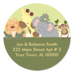 Round Return Address Labels - Jungle Safari Green Sticker