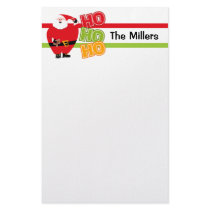 Round Santa HO HO HO Custom Stationery