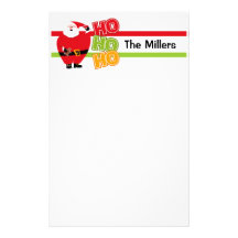 Round Santa HO HO HO Custom Stationery