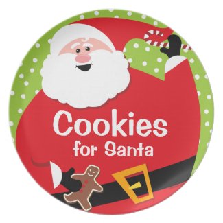 Round Santa Personalized Plate