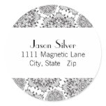 Round Silver Flame Address Labels Round Stickers
