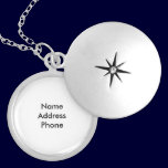 Round Silver Plated ID Locket necklaces
