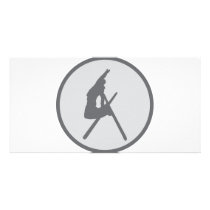 round ski jump icon photo cards