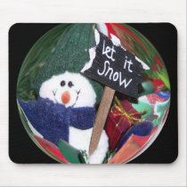 Round Snowman Ornament mousepads