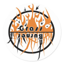 Round Sticker - GrassBurner by spunkybrew Round Sticker - GrassBurner