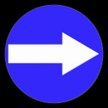 Round sticker with arrow on right stickers