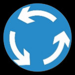 Round sticker with roundabout sign. stickers