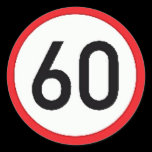 Round sticker with speed limit 60 sign stickers
