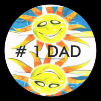 Round Stickers - #1 dad