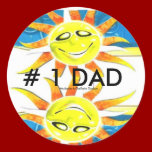 Round Stickers - #1 dad stickers