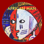 Round Stickers - african man stickers