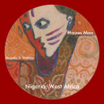Round Stickers - HAUSA MAN - NIGERIA stickers