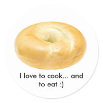 Round stickers with a bagel