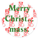 Round Stickers with "Merry Christmas" message by tinamfisher Round Stickers with "Merry Christmas" message