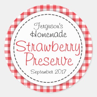 Strawberry top jar label
