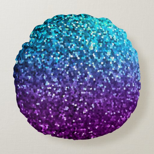 Round Throw Pillow Mosaic Sparkley Texture Zazzle